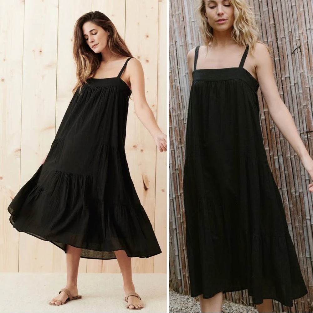 Jenni Kayne Summer Tiered Dress Black size small